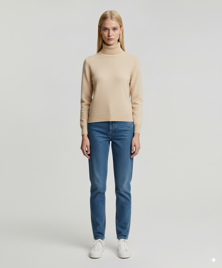 Col roulé doublé pour femme