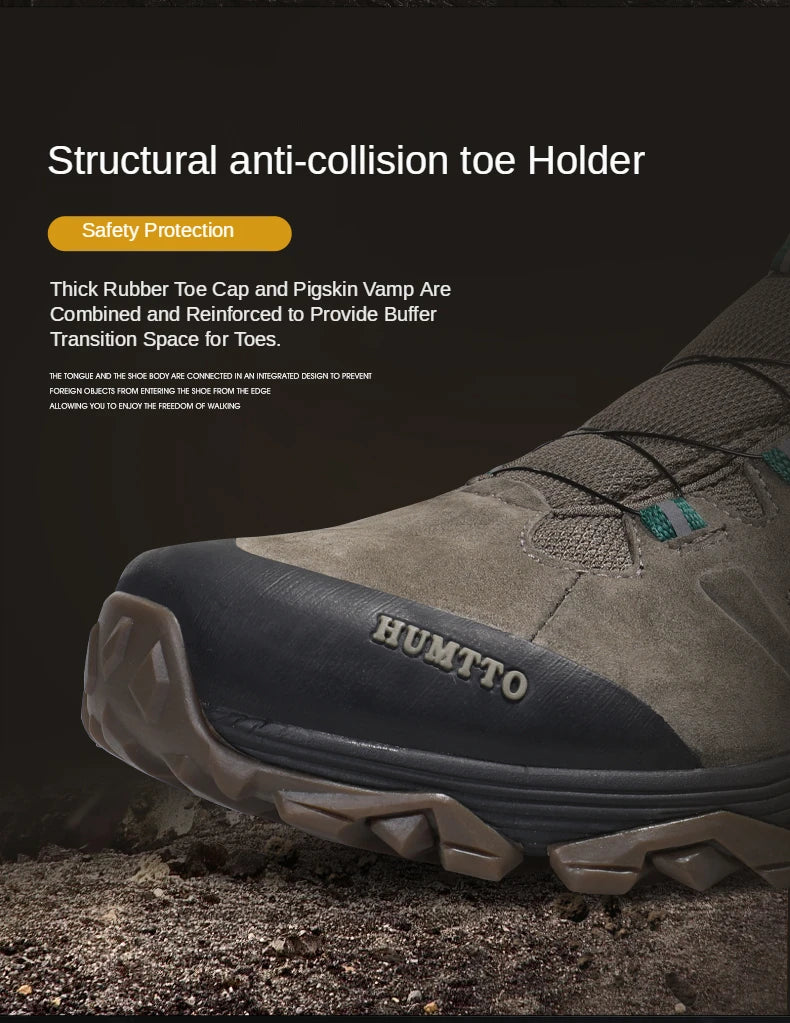 Chaussures de randonnée - Homme HUMTTO – chaussures de randonnée en cuir imperméables pour hommes, bottines de randonnée, d&