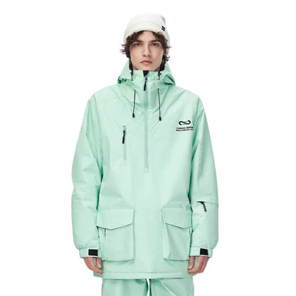 COPOZZ-Veste de ski à capuche épaisse imperméable pour homme, manteau de ski 506, pantalon chaud, coupe-vent, sports d&