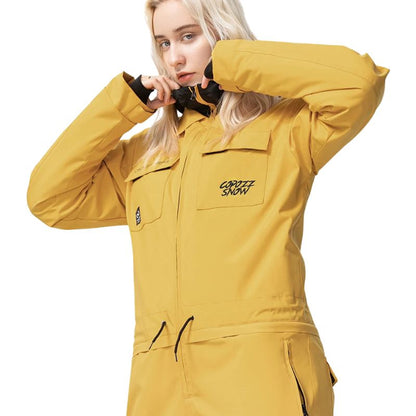 Combinaison de Ski une pièce épaisse pour hommes et femmes, veste de sport de plein air, de Snowboard, chaude, imperméable, vêtements d&
