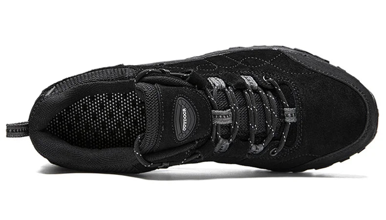 Chaussures de randonnée en daim de montagne en cuir véritable pour hommes, baskets d&