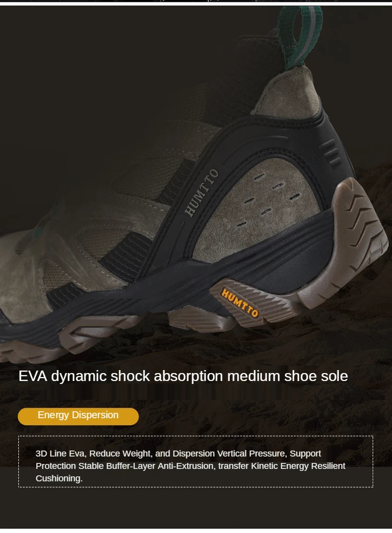 Chaussures de randonnée - Homme HUMTTO – chaussures de randonnée en cuir imperméables pour hommes, bottines de randonnée, d&