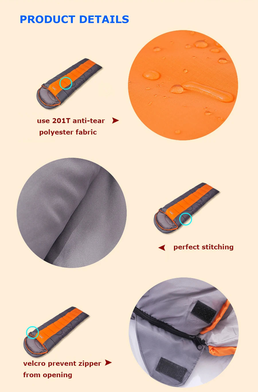 Desert &amp; Fox-Sac de couchage de camping léger, enveloppe chaude et froide, sac à dos, voyage en plein air, randonnée, 4 saisons