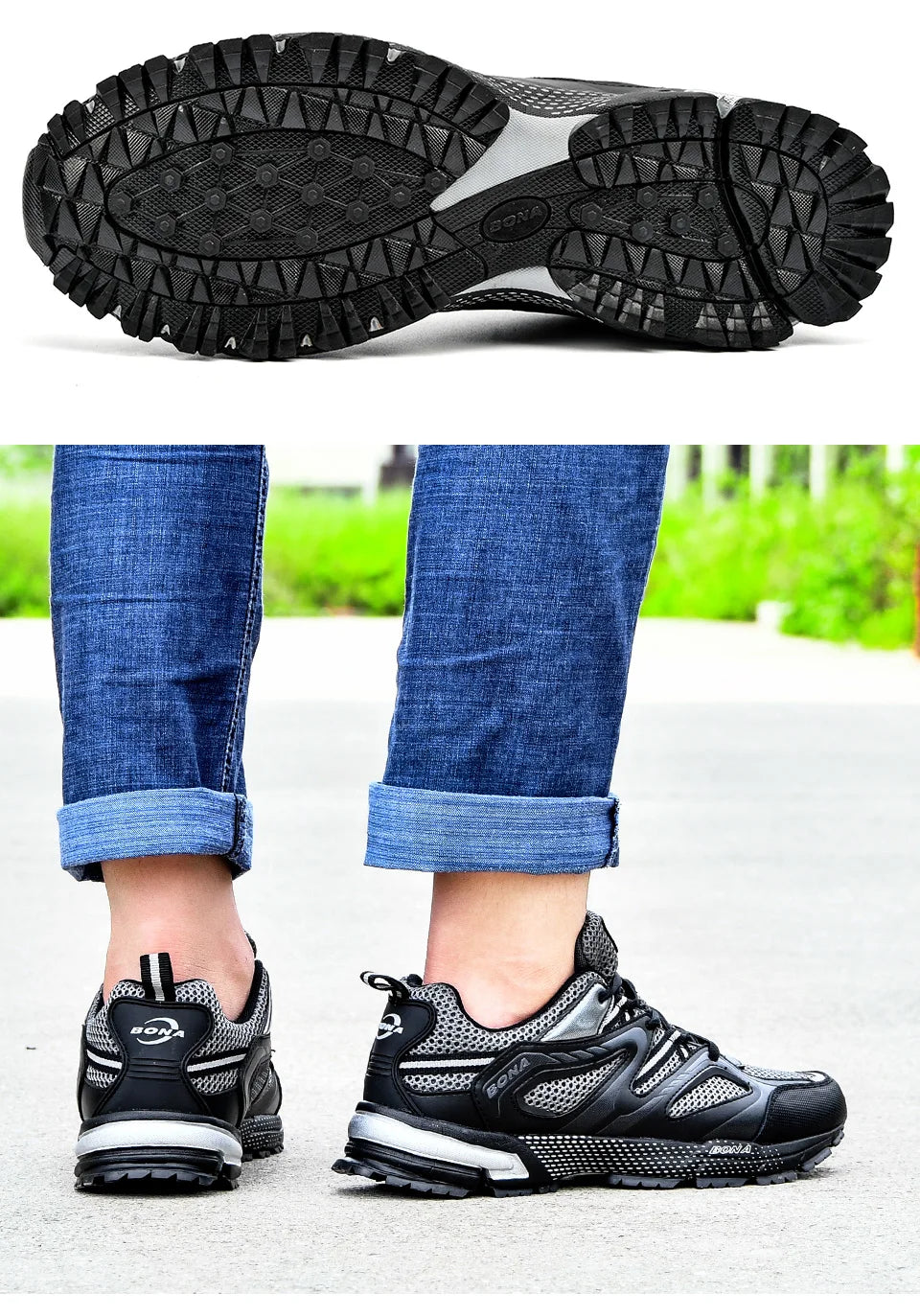 Chaussures de running - Homme BONA – chaussures de course classiques pour hommes, chaussures de Sport en maille fendue, chaussures de Jogging en plein air à lacets, livraison gratuite, nouvelle collection