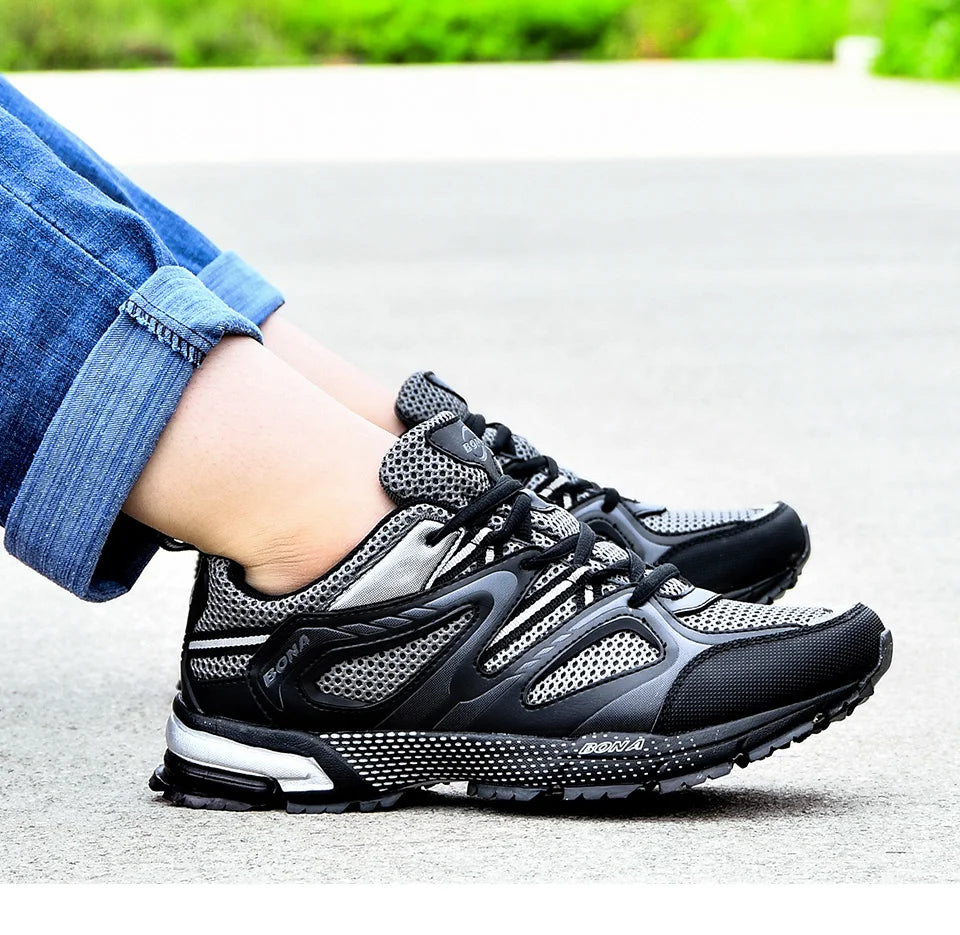 Chaussures de running - Homme BONA – chaussures de course classiques pour hommes, chaussures de Sport en maille fendue, chaussures de Jogging en plein air à lacets, livraison gratuite, nouvelle collection