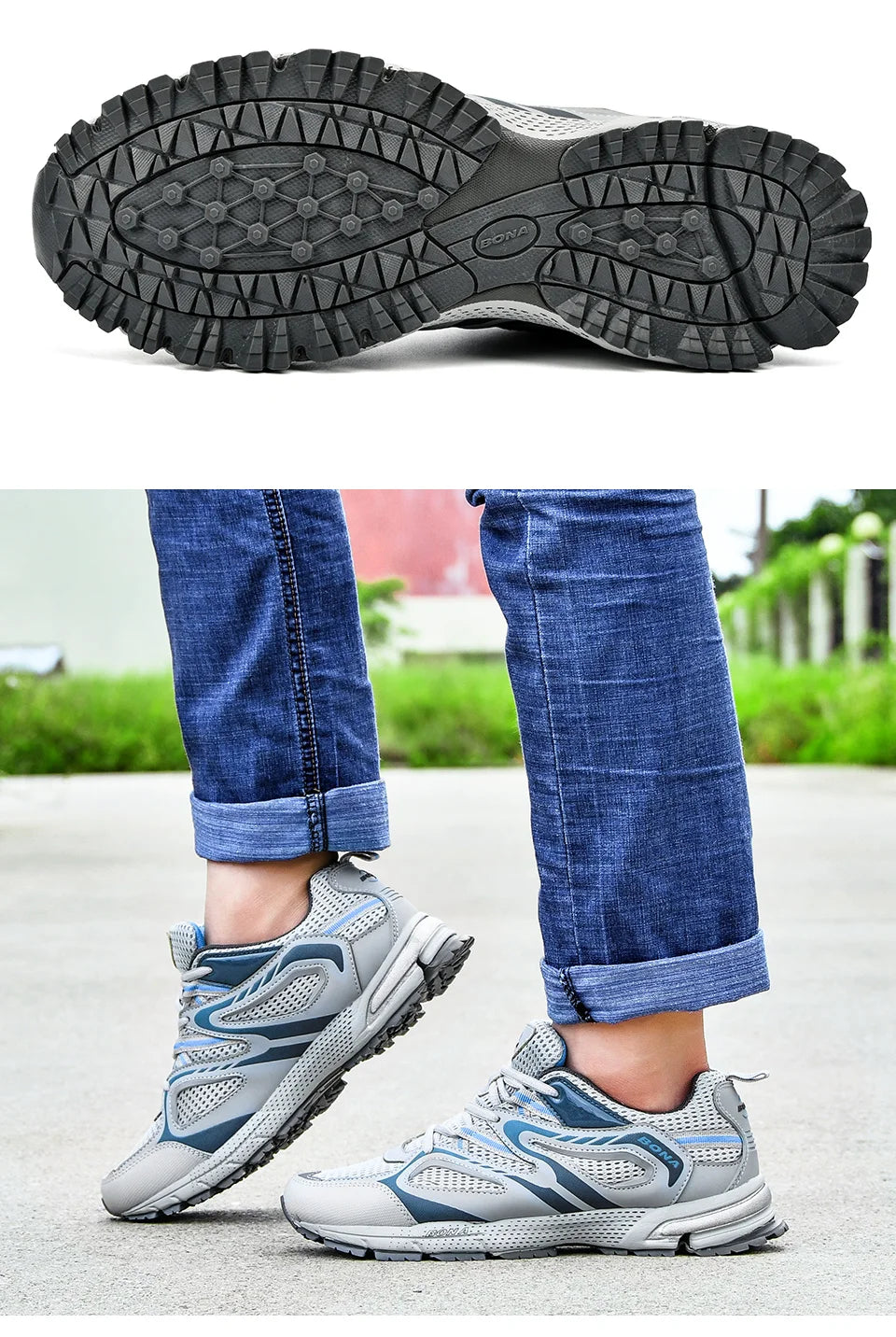 Chaussures de running - Homme BONA – chaussures de course classiques pour hommes, chaussures de Sport en maille fendue, chaussures de Jogging en plein air à lacets, livraison gratuite, nouvelle collection