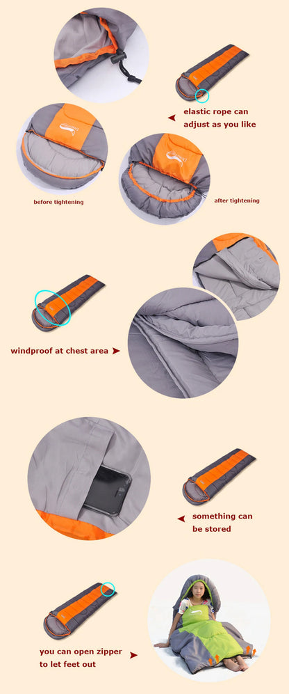 Desert &amp; Fox-Sac de couchage de camping léger, enveloppe chaude et froide, sac à dos, voyage en plein air, randonnée, 4 saisons