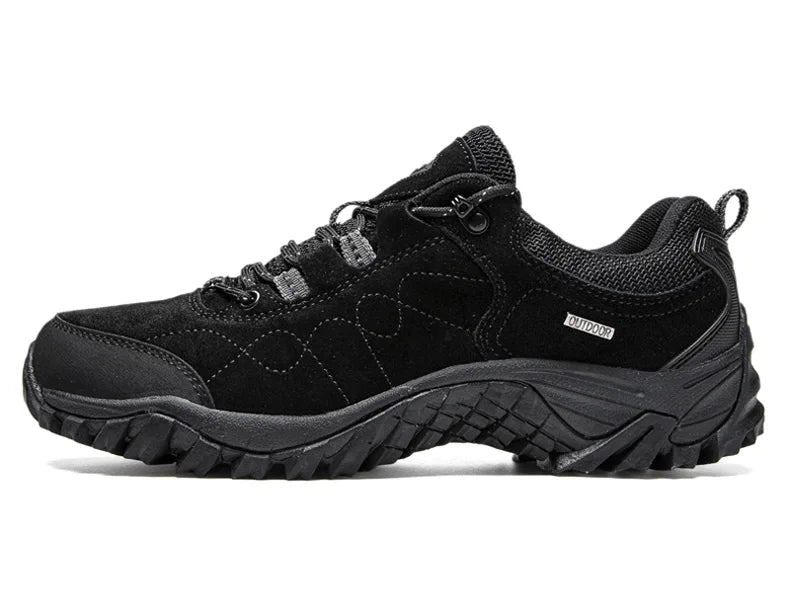 Chaussures de randonnée en daim de montagne en cuir véritable pour hommes, baskets d&
