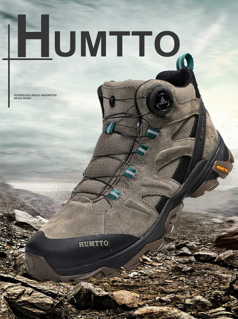 Chaussures de randonnée - Homme HUMTTO – chaussures de randonnée en cuir imperméables pour hommes, bottines de randonnée, d&