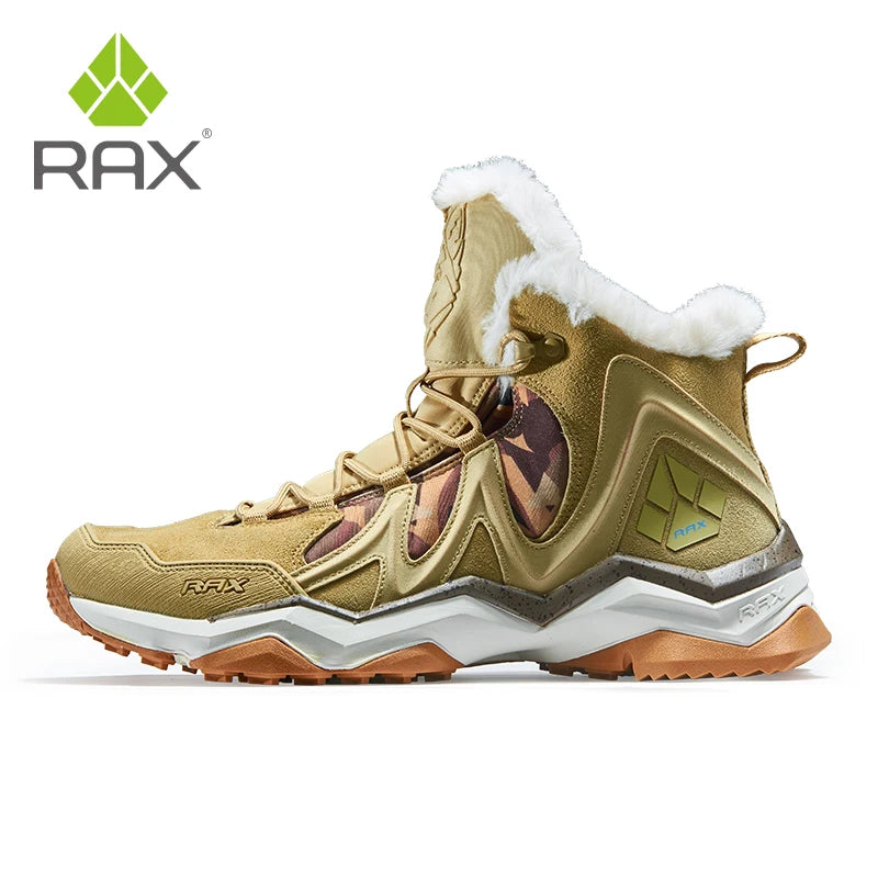 Chaussures de randonnée en cuir avec fourrure pour homme et femme, baskets d&