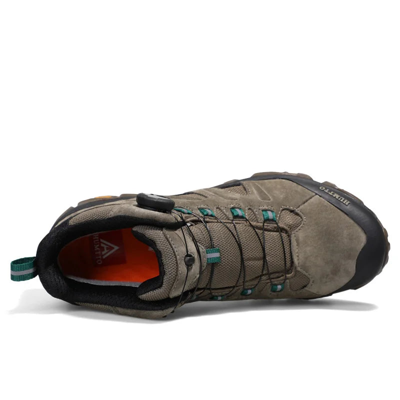 Chaussures de randonnée - Homme HUMTTO – chaussures de randonnée en cuir imperméables pour hommes, bottines de randonnée, d&