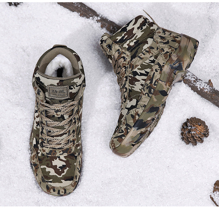CamSolomon-Bottes de neige chaudes en laine et coton pour hommes, chaussures de rinçage pour l&