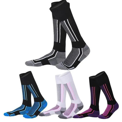Bas de ski anti-froid pour hommes et femmes, chaussettes de randonnée pour enfants, bas de sport de plein air, chaussettes de ski épaisses et chaudes, hiver, 1 paire