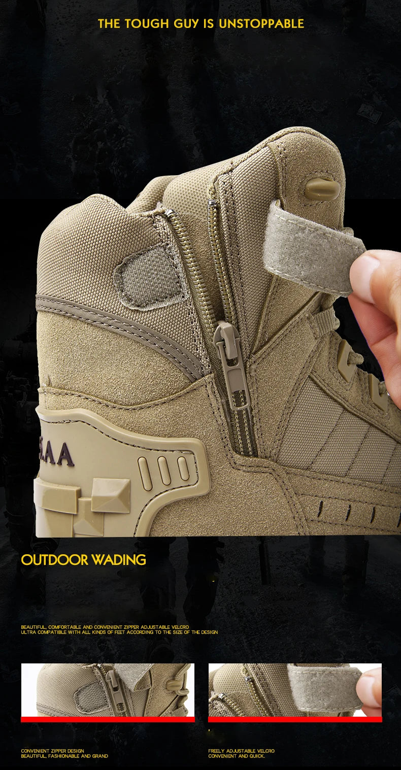Chaussures de randonnée imperméables pour hommes, chaussures de travail, haut, tout-terrain, randonnée, chasse, trekking, chaudes, vertes, hiver, B21