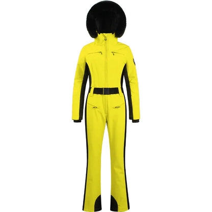 Combinaison de ski une pièce pour femmes, combinaison, ensemble de vêtements, épais, thermique, imperméable, coupe-vent avec ceinture, sport de plein air