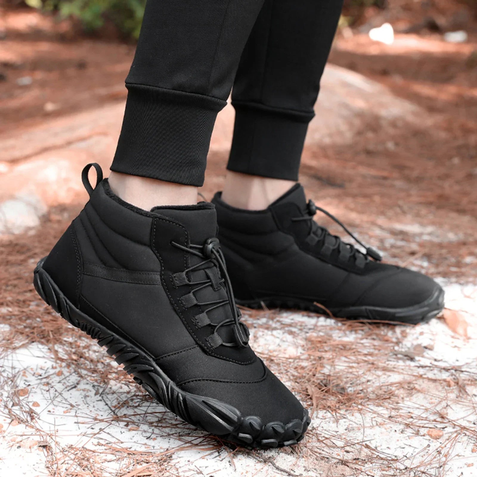 Chaussures de randonnée de neige imperméables en peluche pour hommes et femmes, chaussures en coton, chaussures en fourrure, coordonnantes, chaudes, pieds nus, trekking, randonnée, grande taille, hiver
