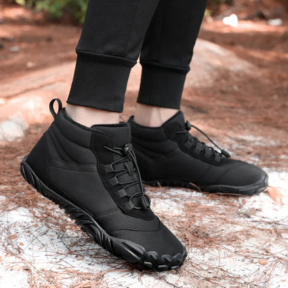 Chaussures de randonnée de neige imperméables en peluche pour hommes et femmes, chaussures en coton, chaussures en fourrure, coordonnantes, chaudes, pieds nus, trekking, randonnée, grande taille, hiver