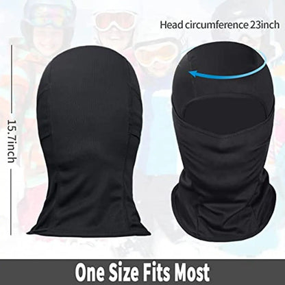 Cagoule intégrale de ski pour homme et femme, masque facial, capuche, DulSnow, moto, course à pied, temps froid