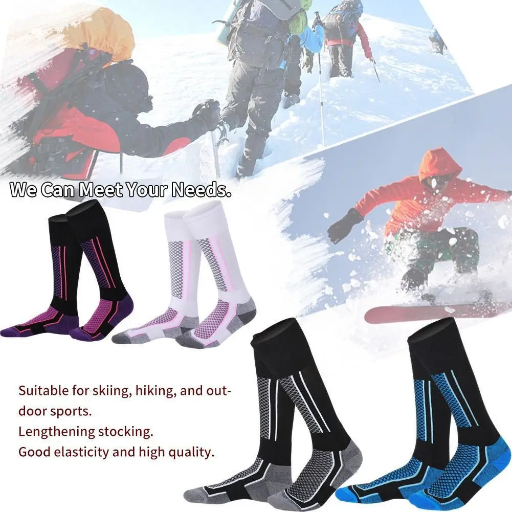 Bas de ski anti-froid pour hommes et femmes, chaussettes de randonnée pour enfants, bas de sport de plein air, chaussettes de ski épaisses et chaudes, hiver, 1 paire