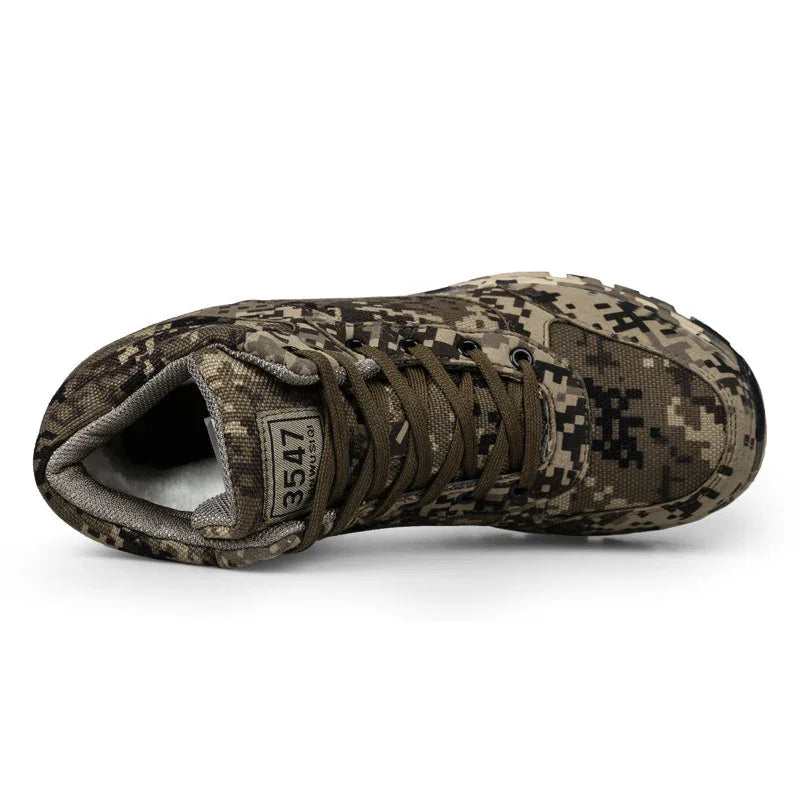 CamSolomon-Bottes de neige chaudes en laine et coton pour hommes, chaussures de rinçage pour l&