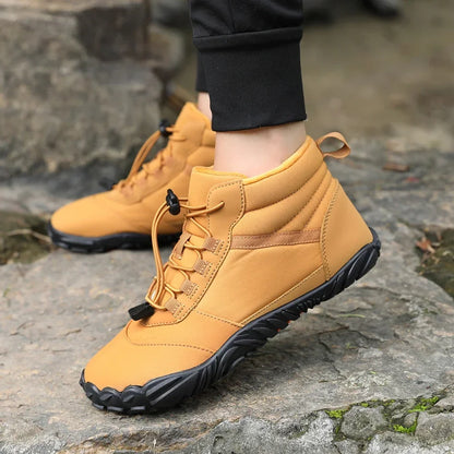 Chaussures de randonnée de neige imperméables en peluche pour hommes et femmes, chaussures en coton, chaussures en fourrure, coordonnantes, chaudes, pieds nus, trekking, randonnée, grande taille, hiver