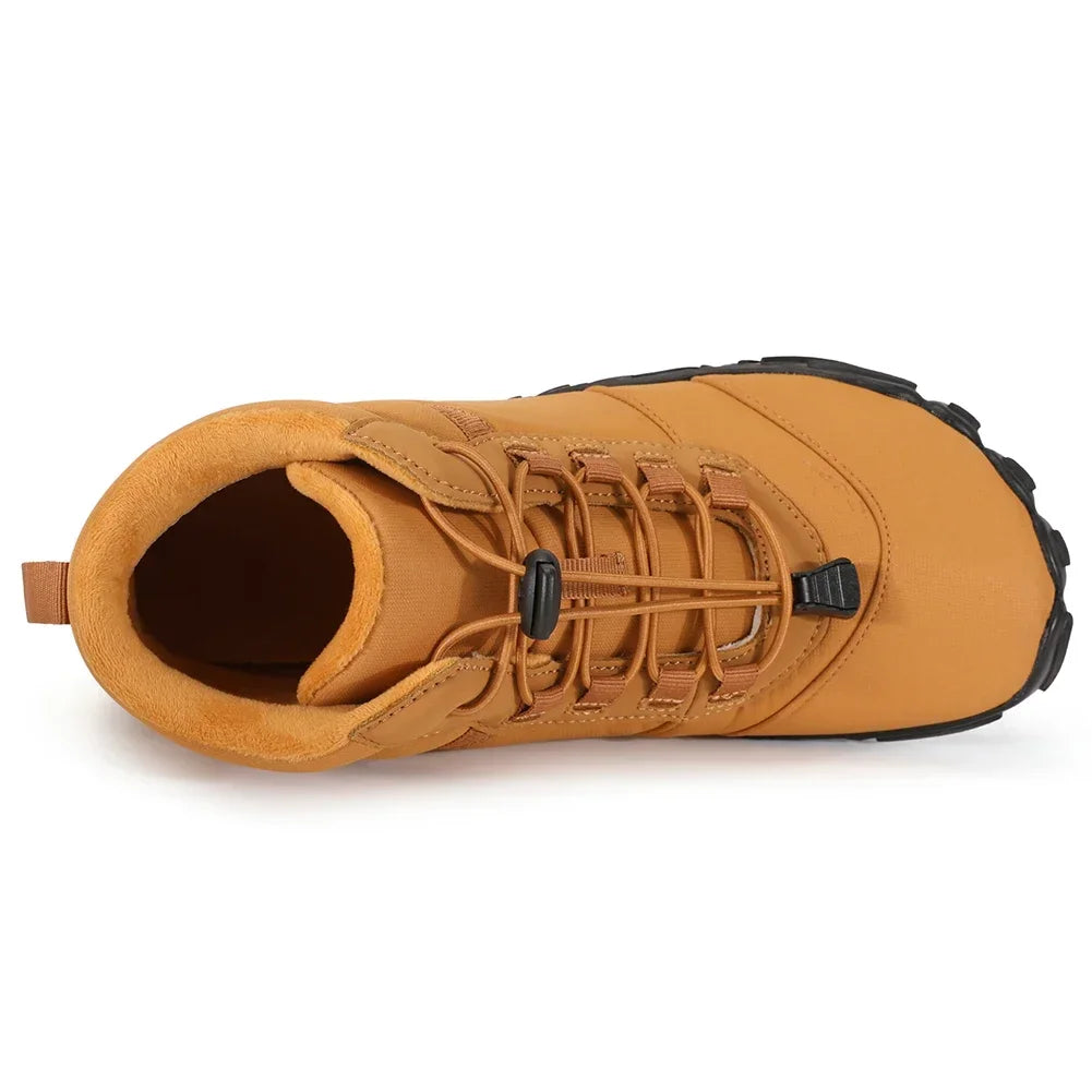 Chaussures de randonnée de neige imperméables en peluche pour hommes et femmes, chaussures en coton, chaussures en fourrure, coordonnantes, chaudes, pieds nus, trekking, randonnée, grande taille, hiver