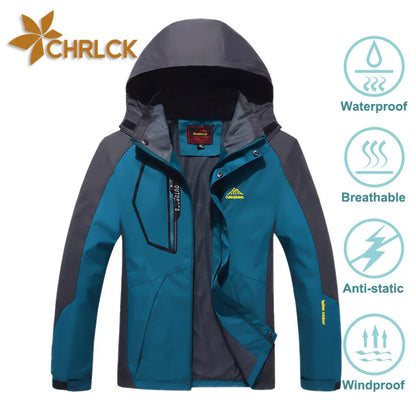 CHRLCK veste de randonnée imperméable pour hommes grande taille coupe-vent coupe-vent Camping chasse course Trekking pêche manteau polaire hommes