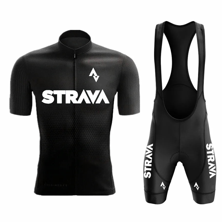 2024Strava Pro équipe de vélo à manches courtes Maillot Ciclismo hommes Maillot de cyclisme ensembles été respirant cyclisme vêtements costume
