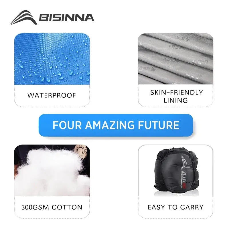 BISINNA-Sac de couchage -10°C de camping ultraléger et imperméable, enveloppe chaude d&