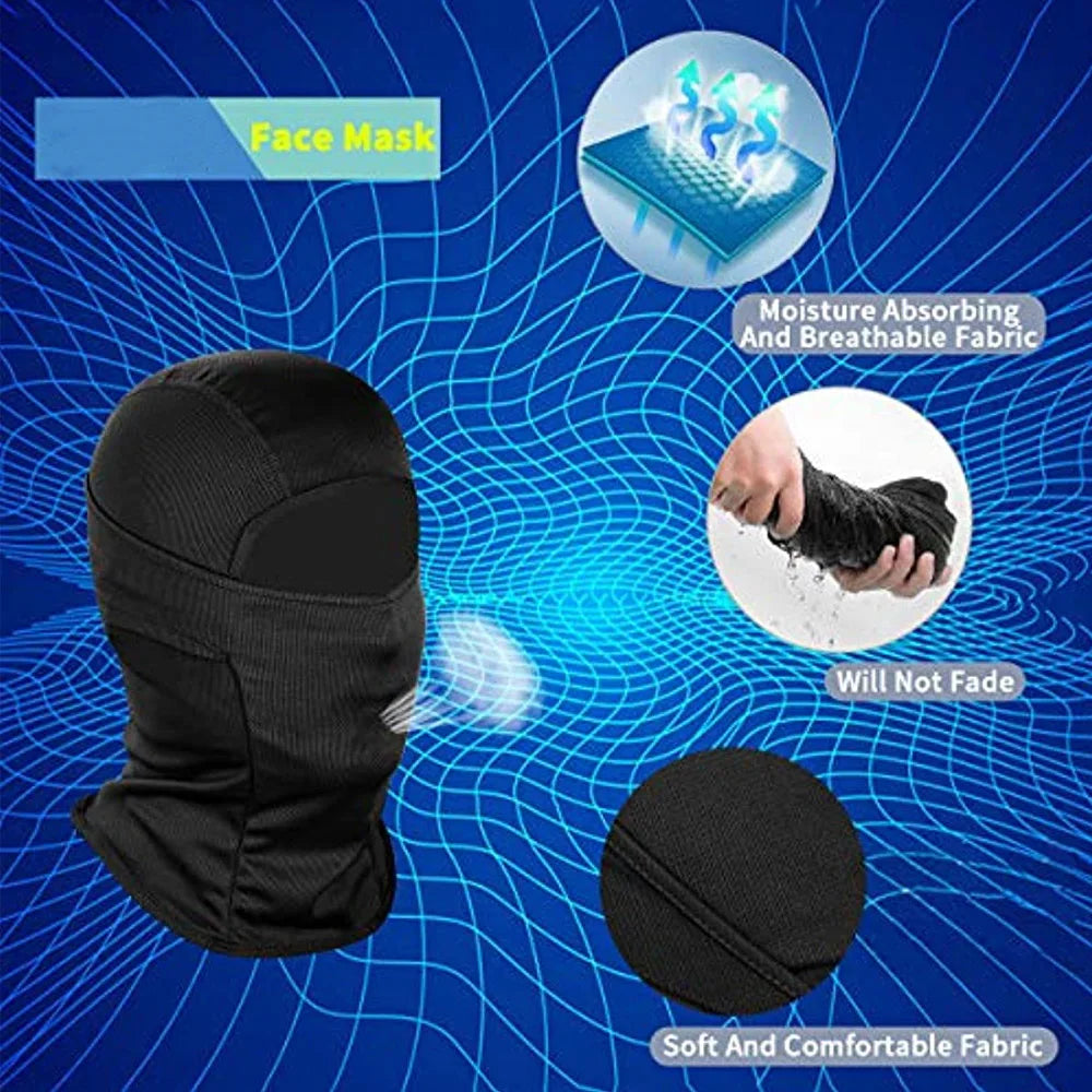 Cagoule intégrale de ski pour homme et femme, masque facial, capuche, DulSnow, moto, course à pied, temps froid
