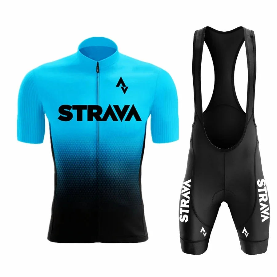 2024Strava Pro équipe de vélo à manches courtes Maillot Ciclismo hommes Maillot de cyclisme ensembles été respirant cyclisme vêtements costume