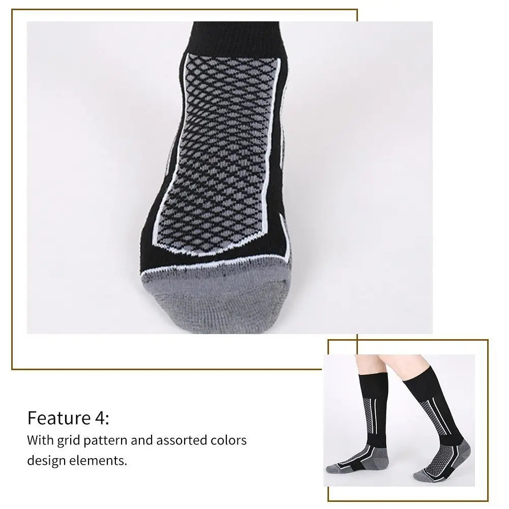 Bas de ski anti-froid pour hommes et femmes, chaussettes de randonnée pour enfants, bas de sport de plein air, chaussettes de ski épaisses et chaudes, hiver, 1 paire