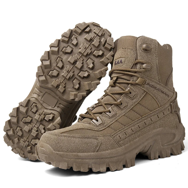 Chaussures de randonnée imperméables pour hommes, chaussures de travail, haut, tout-terrain, randonnée, chasse, trekking, chaudes, vertes, hiver, B21