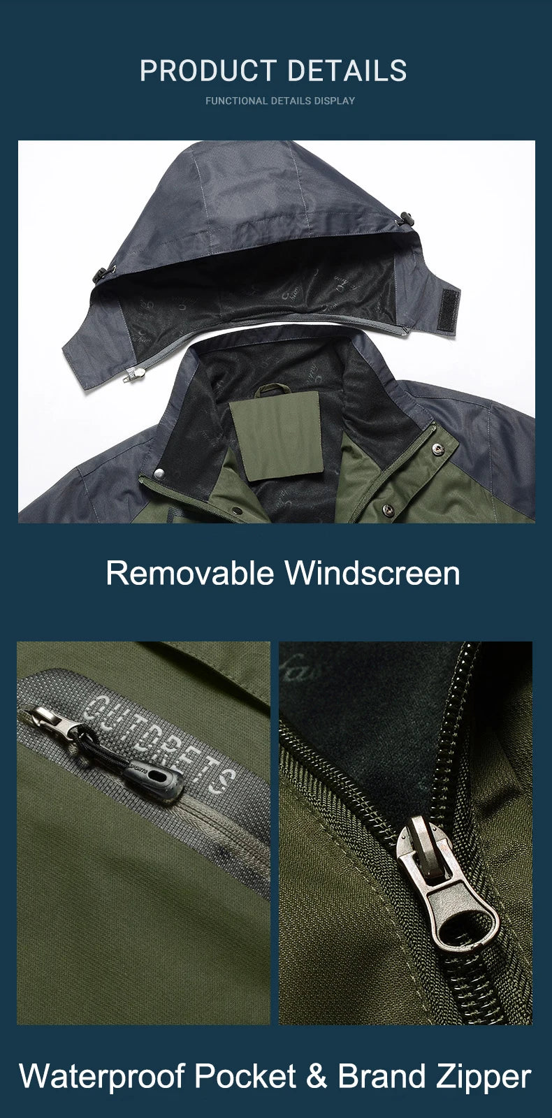 CHRLCK veste de randonnée imperméable pour hommes grande taille coupe-vent coupe-vent Camping chasse course Trekking pêche manteau polaire hommes