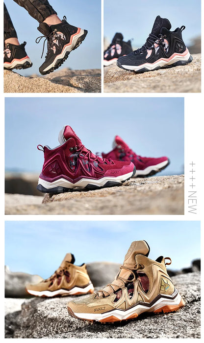 Chaussures de randonnée en cuir avec fourrure pour homme et femme, baskets d&