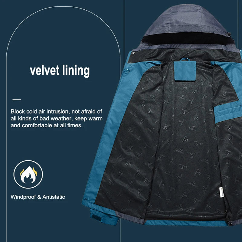 CHRLCK veste de randonnée imperméable pour hommes grande taille coupe-vent coupe-vent Camping chasse course Trekking pêche manteau polaire hommes