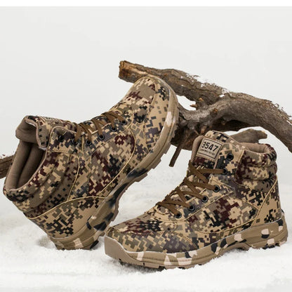 CamSolomon-Bottes de neige chaudes en laine et coton pour hommes, chaussures de rinçage pour l&