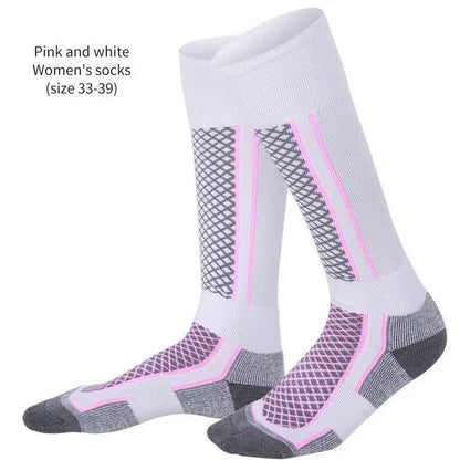 Bas de ski anti-froid pour hommes et femmes, chaussettes de randonnée pour enfants, bas de sport de plein air, chaussettes de ski épaisses et chaudes, hiver, 1 paire