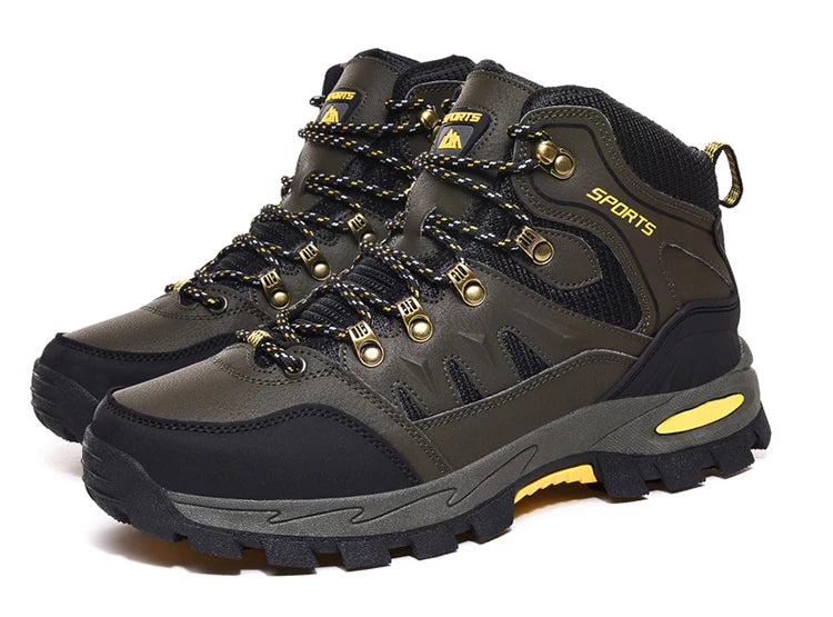 Chaussures de randonnée en cuir imperméables pour hommes et femmes, chaussures de trekking en plein air, bottes d&