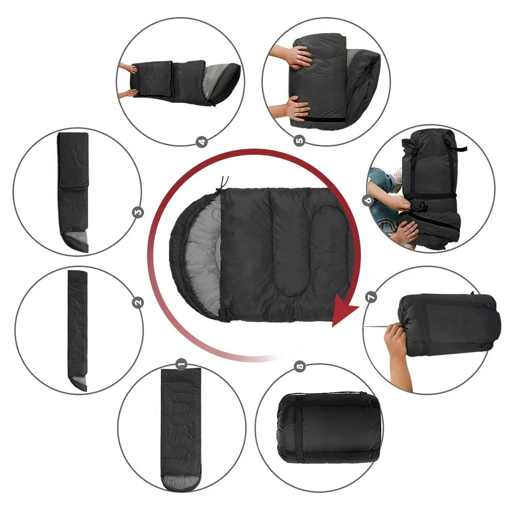 MUNICotton-Sac de couchage de camping léger, enveloppe chaude, sac à dos extérieur, hiver, 4 saisons