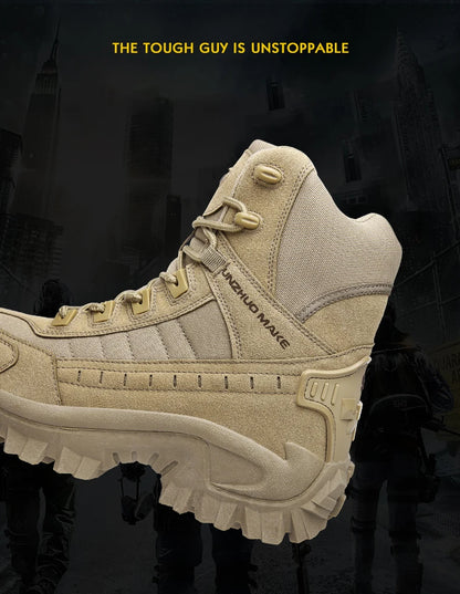 Chaussures de randonnée imperméables pour hommes, chaussures de travail, haut, tout-terrain, randonnée, chasse, trekking, chaudes, vertes, hiver, B21