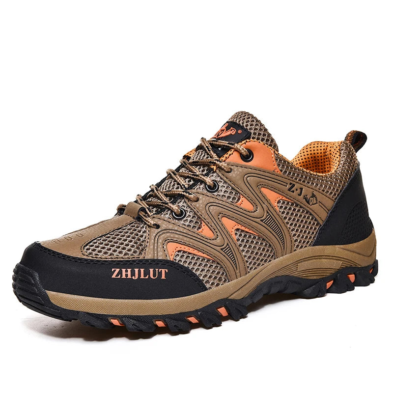 Chaussures de randonnée en maille respirante à lacets pour hommes et femmes, baskets décontractées pour femmes, chaussures de montagne noires, marron, mode garçon, automne, été, 2023