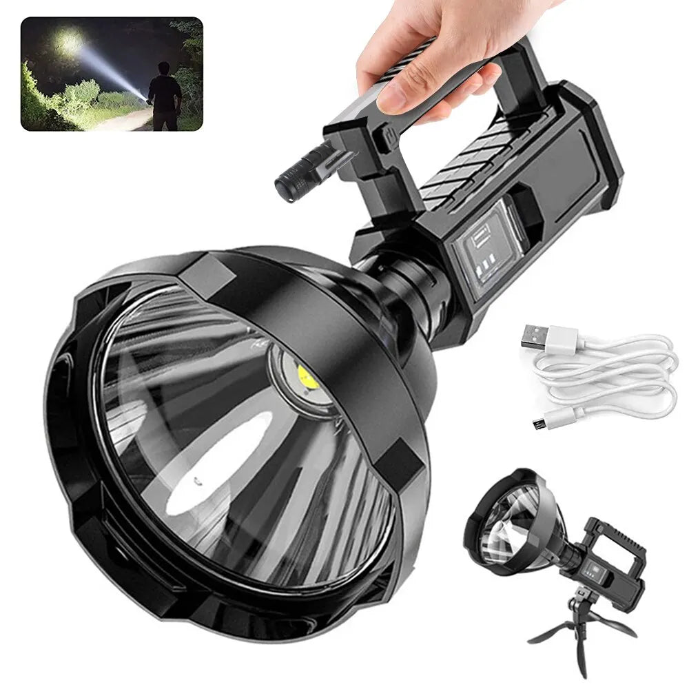 Haute Puissance LED lampe de Poche Étanche De Pêche Lanterne Torche USB Rechargeable Puissant Projecteur Camping Lampe